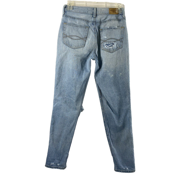 Abercrombie & Fitch Jeans Womens Size 00 Girlfriend Hi Rise Destroyed Light Wash - Picture 2 of 12